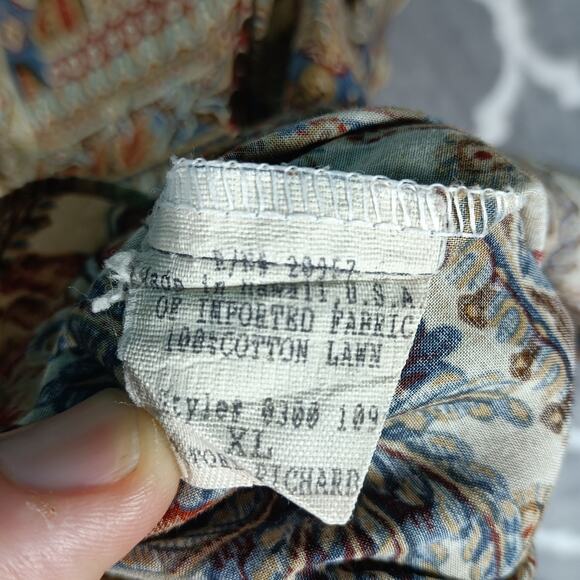 Tori Richard Hawaiian Shirt Men XL Elephant Palm Tree Safari Cotton Lawn - Picture 8 of 9